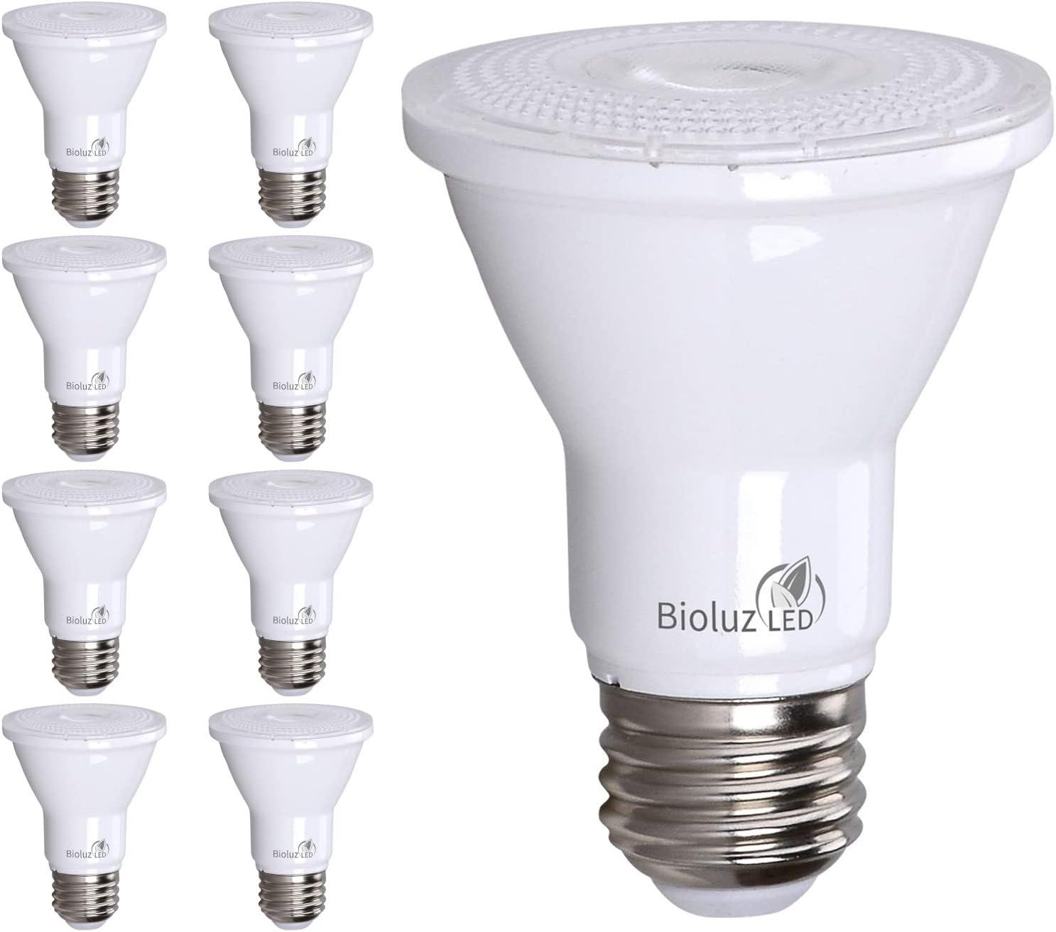 4 Pack Bioluz LED PAR20 LED Bulb Dimmable Outdoor Indoor Spot Light 3000K Soft White UL Listed