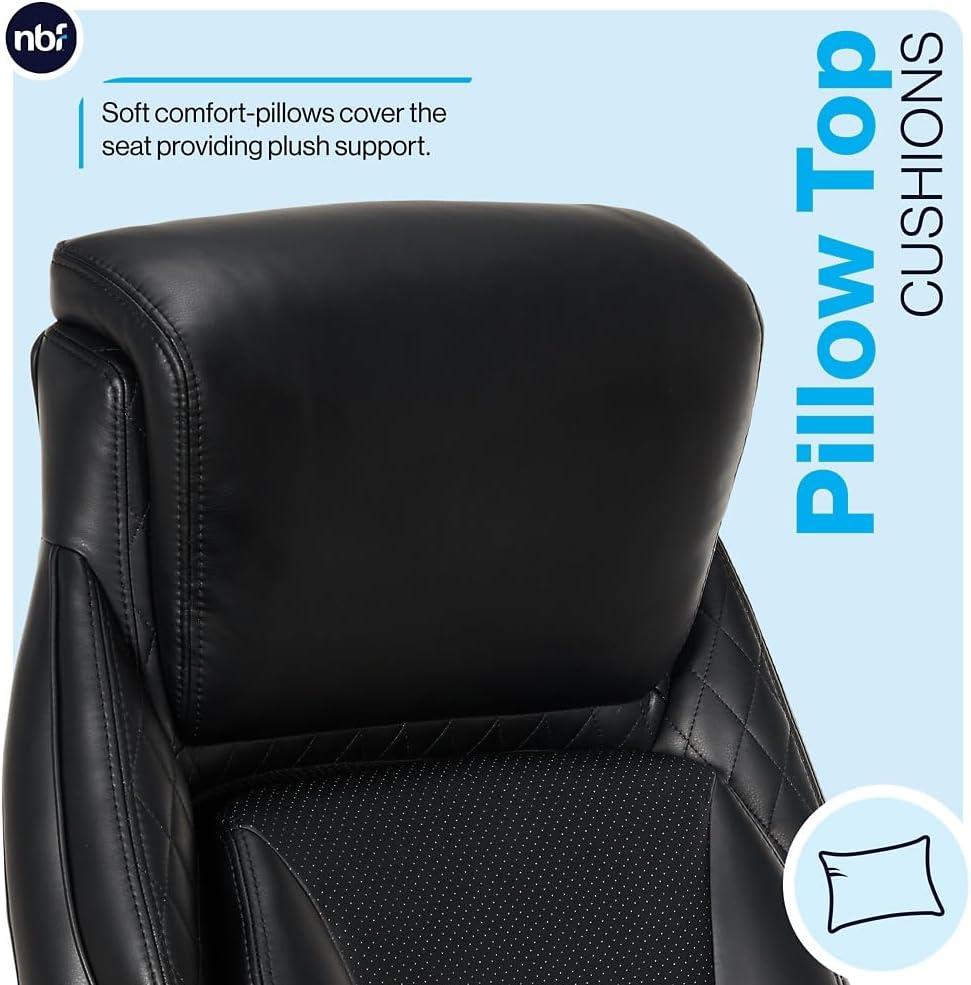 Zander Black Polyurethane Big & Tall Executive Swivel Chair