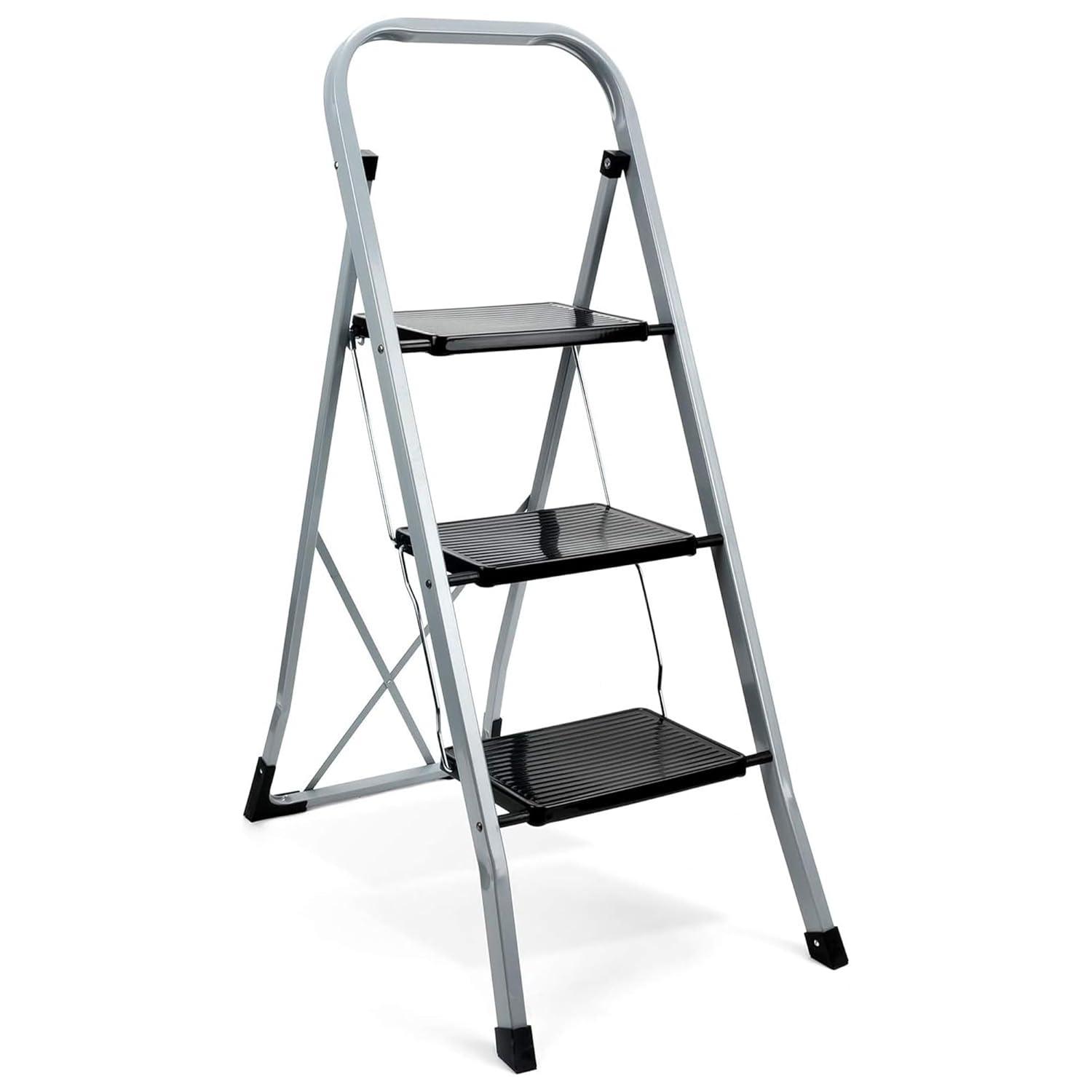 Delxo 3 - Step Steel Lightweight Folding Step Ladder
