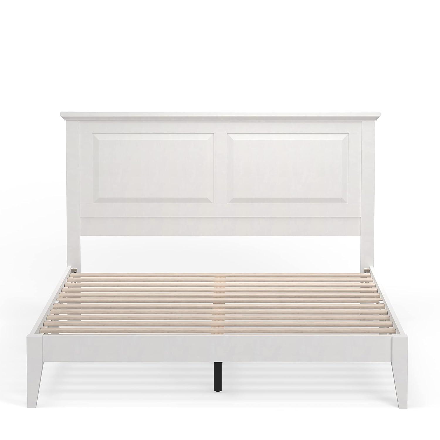 Glenwillow Home Cottage Style Solid Wood Platform Bed in Queen - Gloss White