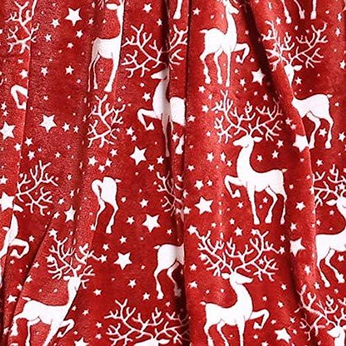 Elegant Comfort Velvet Touch Ultra Plush Christmas Holiday Printed Fleece Throw/Blanket-50 x 60inch, (Reindeer Stars), 50 x 60 inch