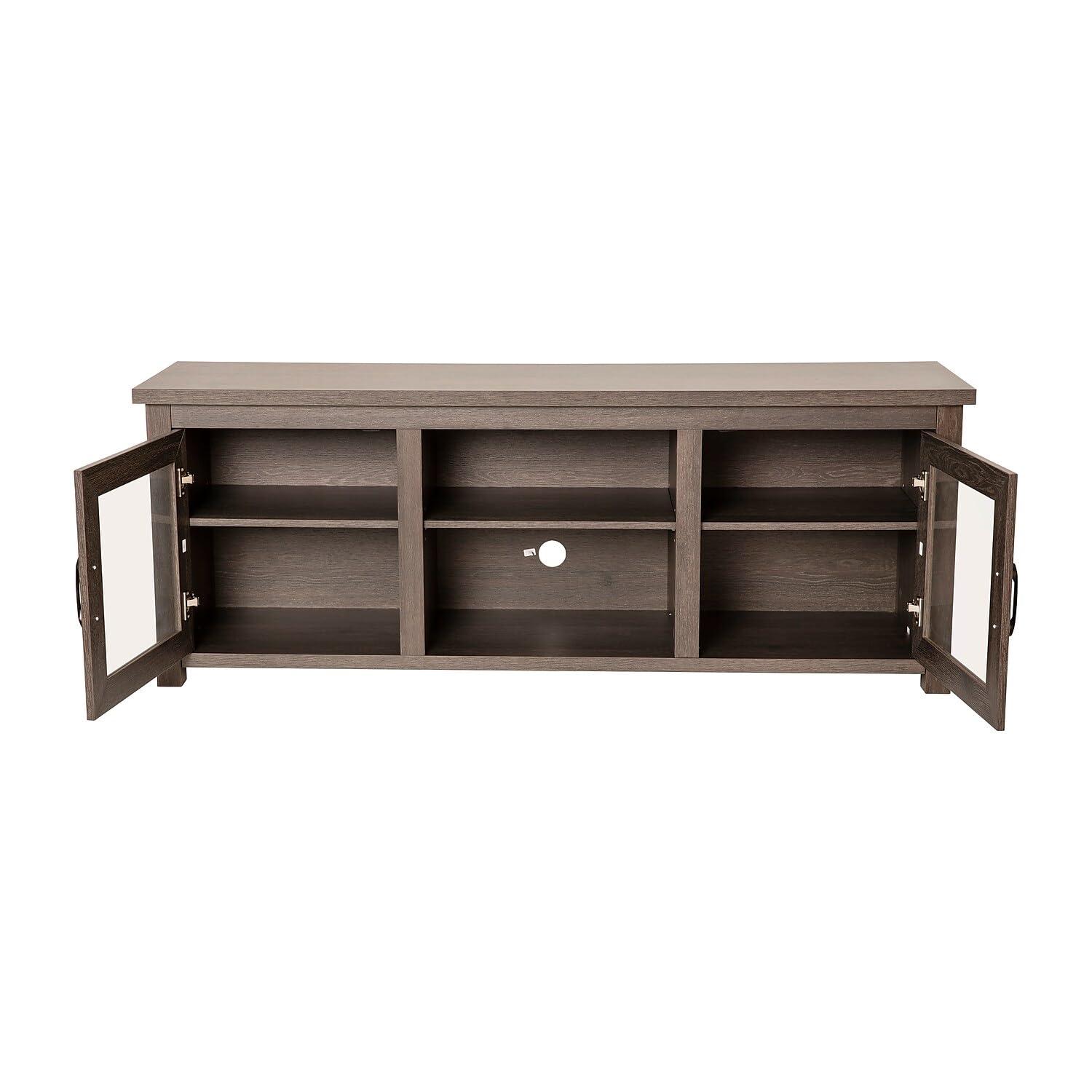 Flash Furniture Hatteras Classic TV Stand for up to 80" TVs with Glass Fronted Doors