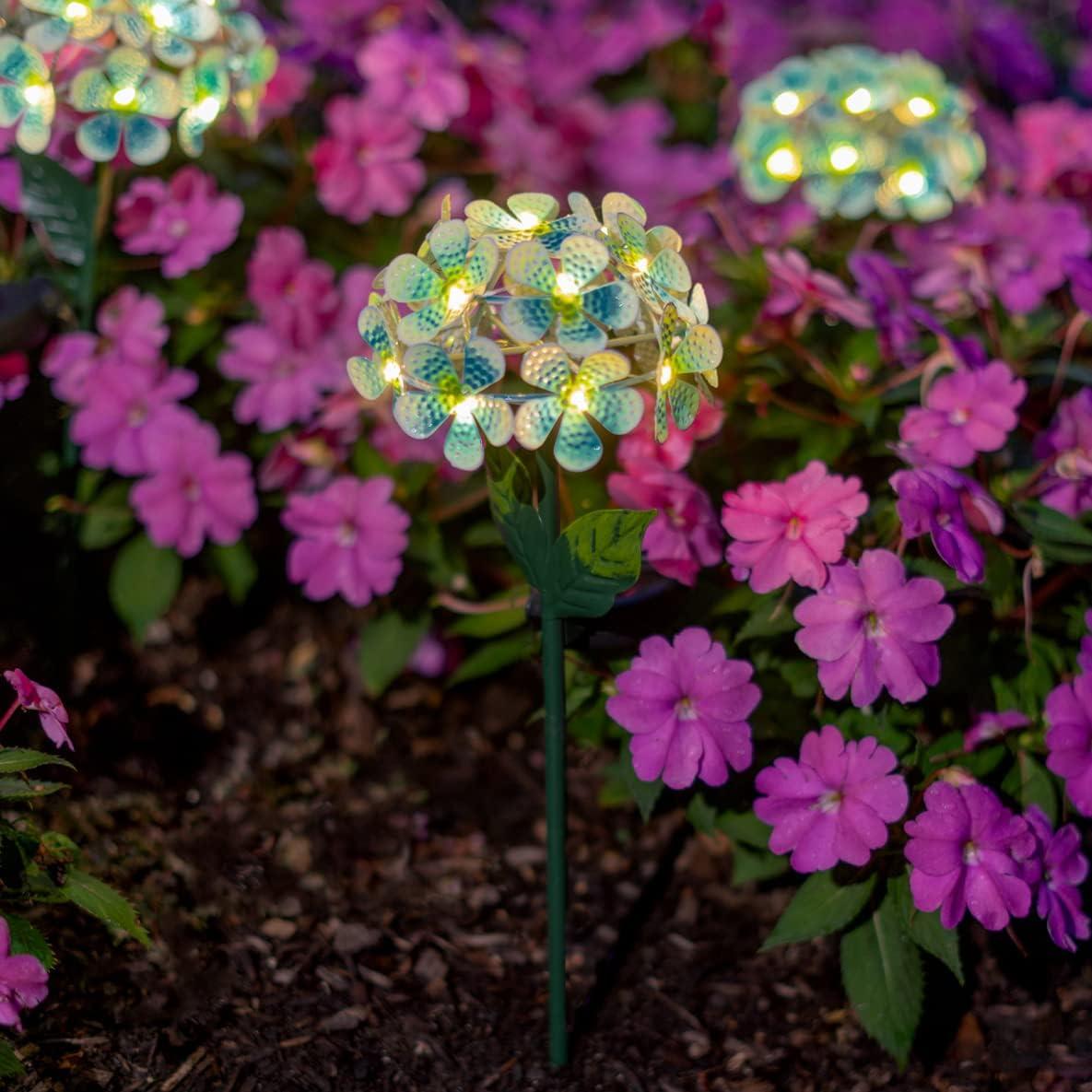 Solar LED Metal Flower Stake Lights - Multiple Colors