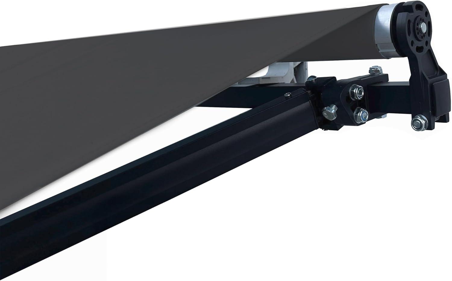 Motorized Retractable Patio Awning- Black Frame