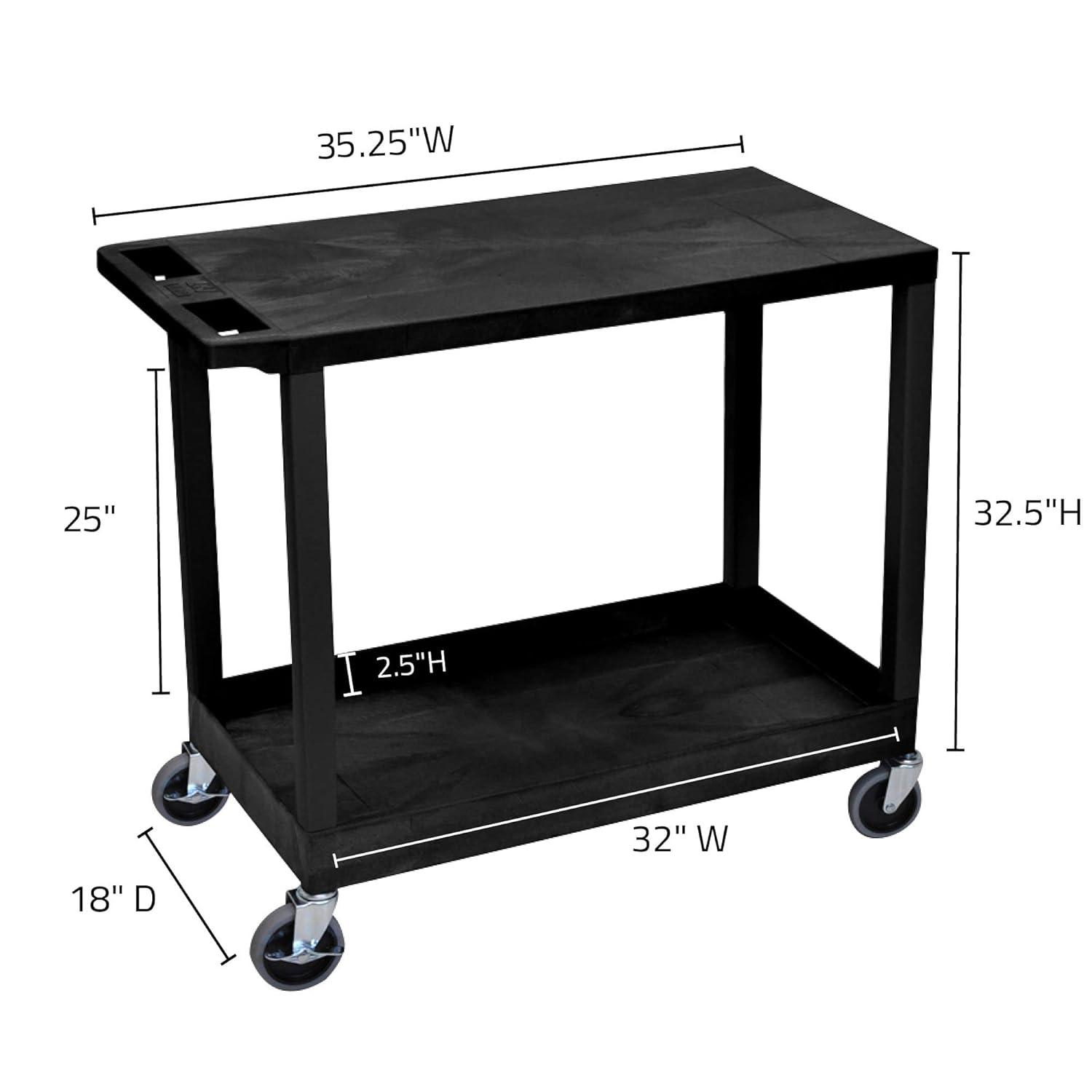 E Series Utility Cart with 1 Tub and 1 Flat Shelves