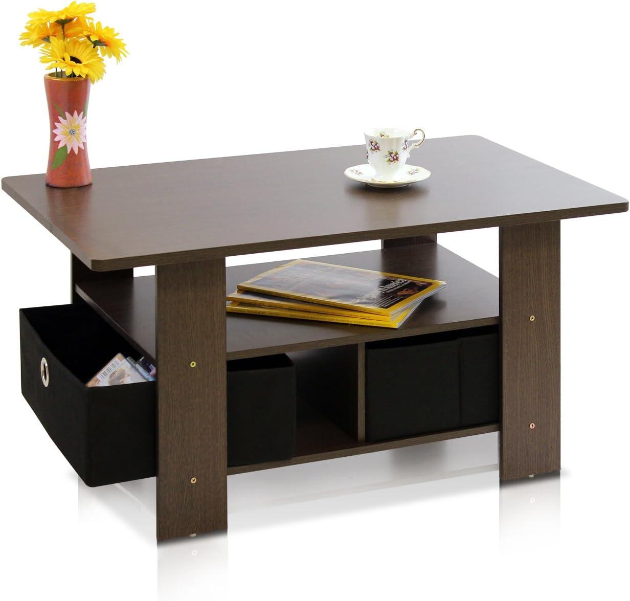 Furinno Coffee Table w/Bin Drawer