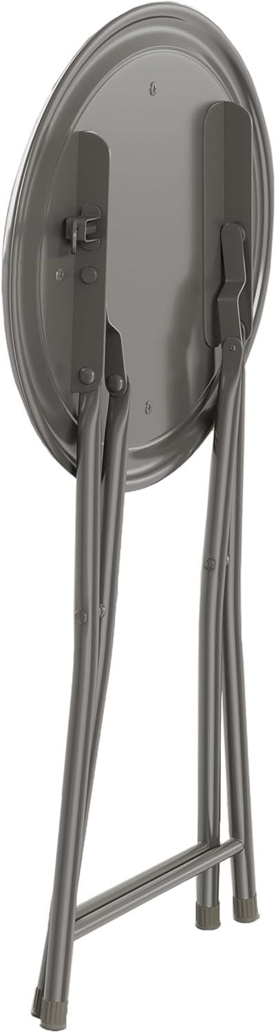 Trademark Home Set of 2 Heavy-Duty Bar Stools, 18 in. Folding Stools with Padded Seats, Gray