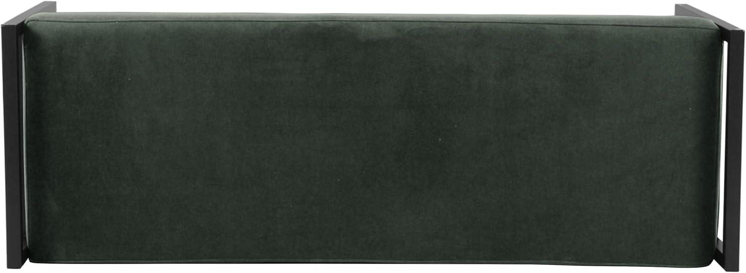 HomePop Modern Metal Bench Loden Green: Upholstered Rectangle for Entryway, End of Bed