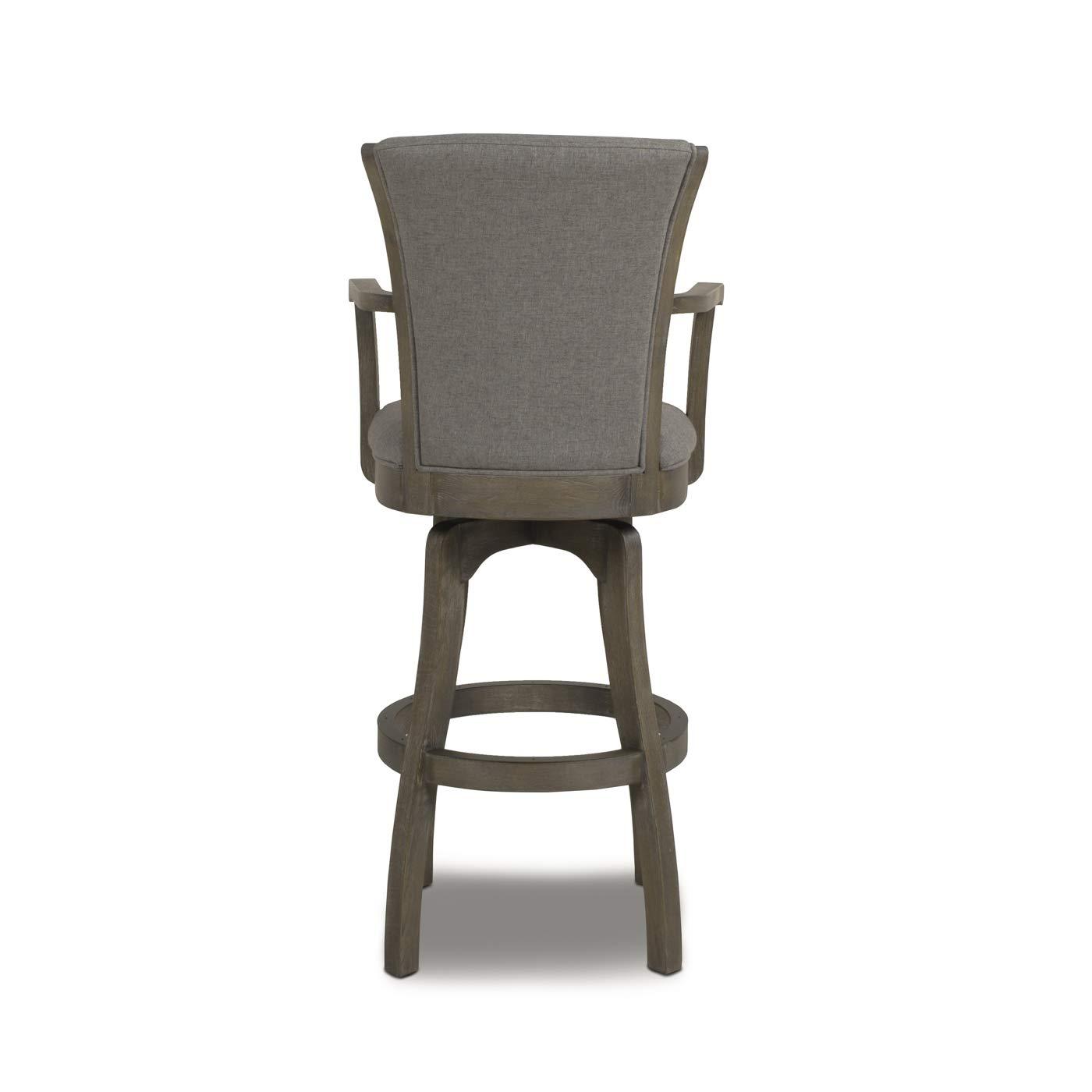 Jennifer Taylor Home Williams 31" Swivel Bar Stool with Armrests Heathered Grey