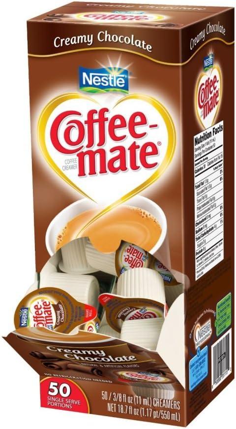 Coffee mate Liquid Coffee Creamer, Cafe Mocha, 0.38 oz Mini Cups, 50/Box