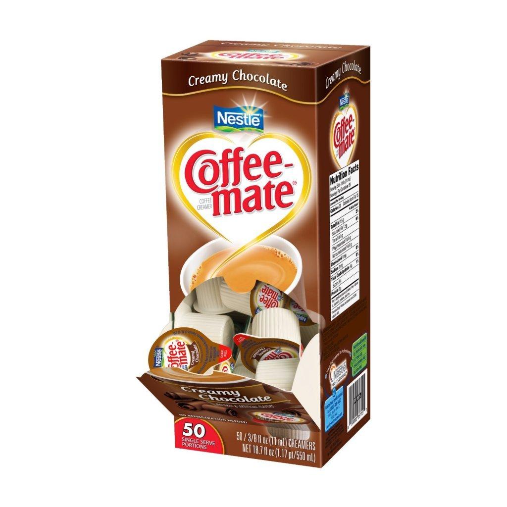Coffee mate Liquid Coffee Creamer, Cafe Mocha, 0.38 oz Mini Cups, 50/Box