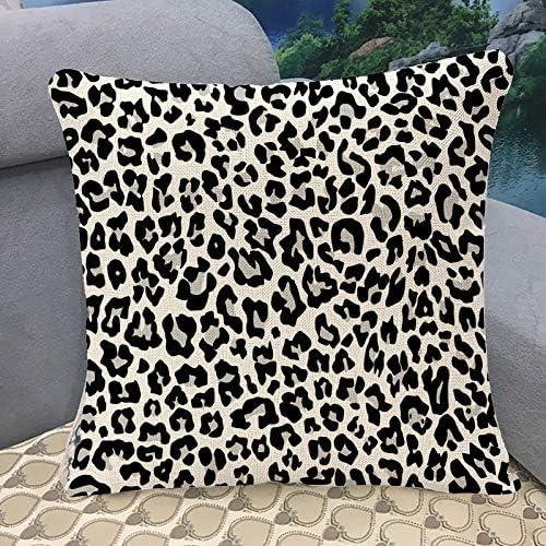 ARISTURING  Throw Pillow Case Black Cheetah Snow Leopard Jaguar White Black Spot Pillow Cushion Cover Square Pillowcase Decorative Pillow Cover Home Decor