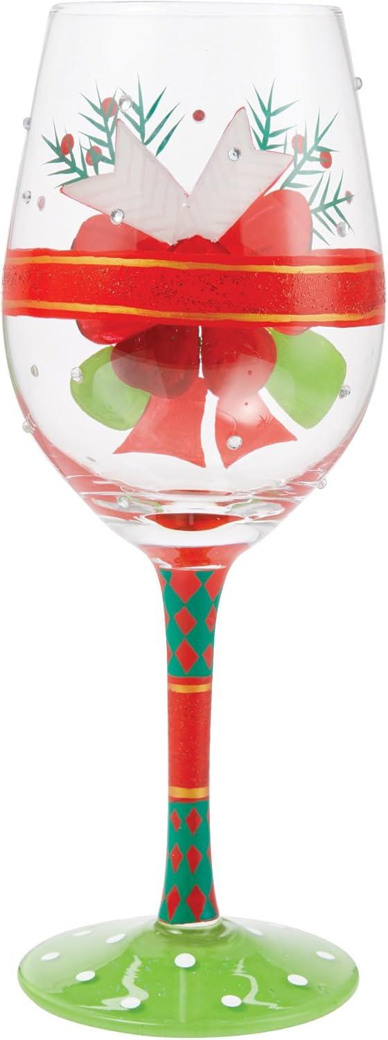 Lolita My Fancy Christmas Hand Painted Wine Glass 9in H