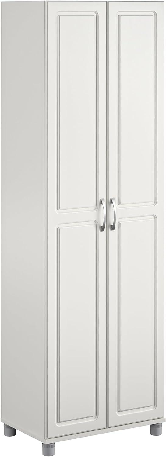 Kendall 75" White Laminated Engineered Wood Utility Storage Cabinet