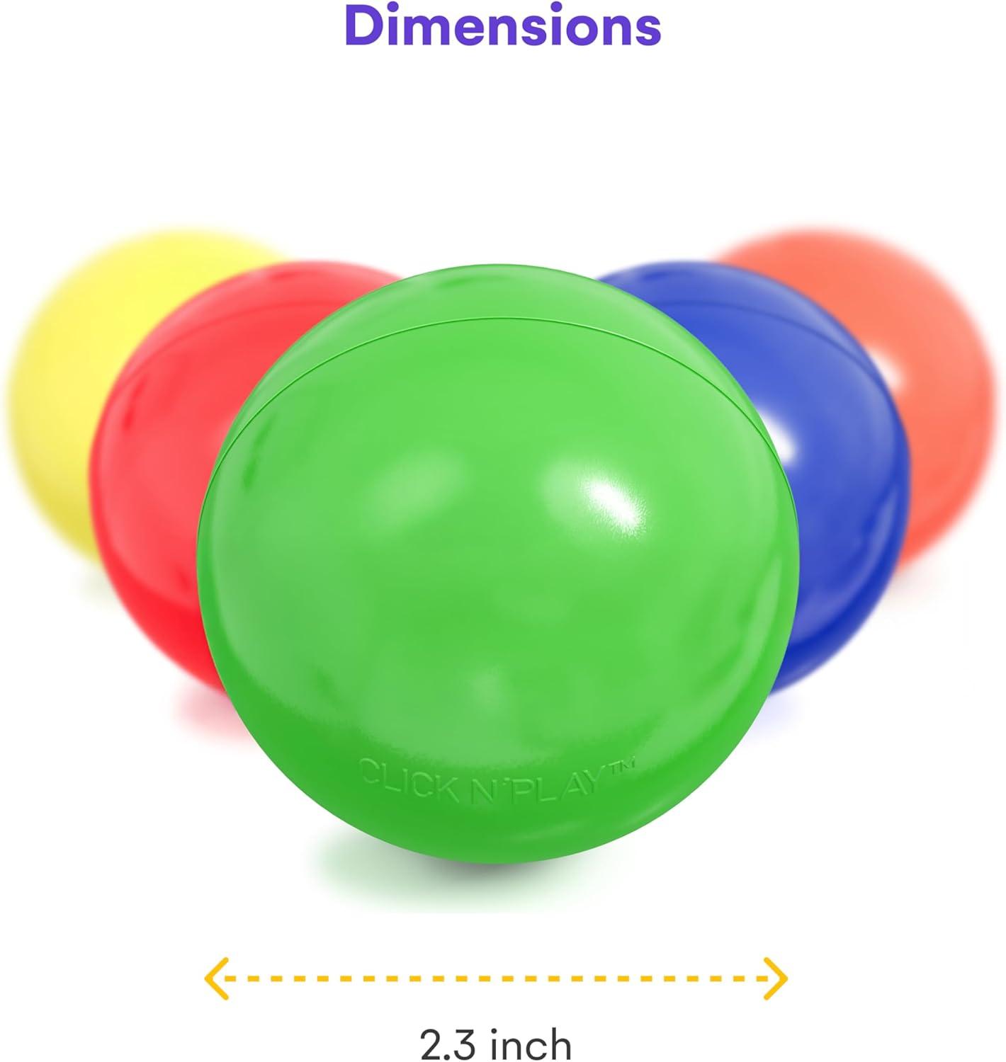 Click N' Play Phthalate & BPA Free Plastic Balls for Ball Pit, Multicolored