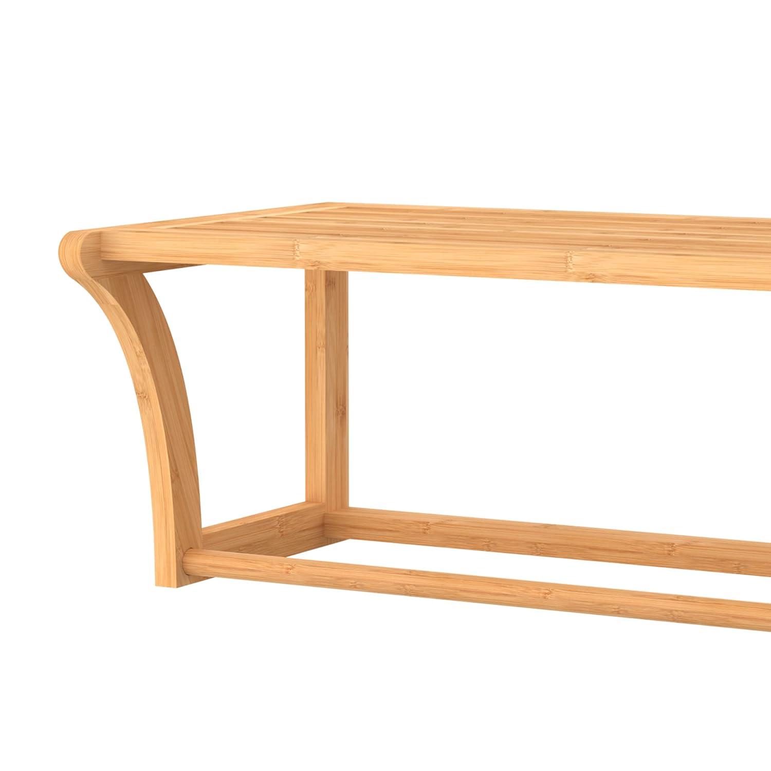 ClosetMaid Bamboo Solid Wood Accent Shelf with Towel Bar
