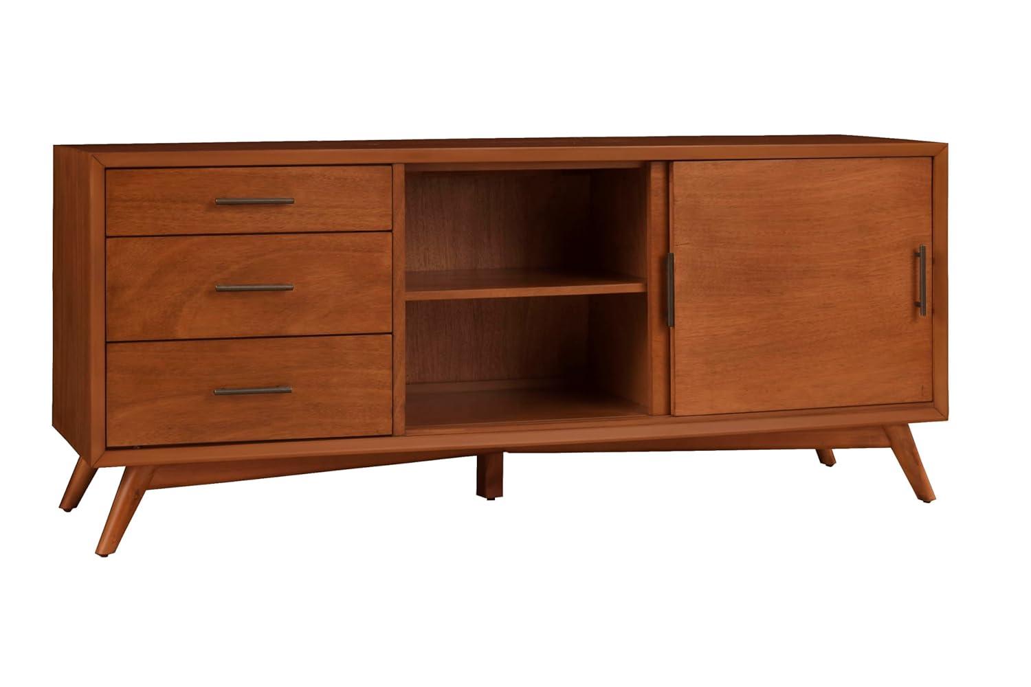 Alpine Furniture Flynn Large Wood TV Console in Acorn Brown