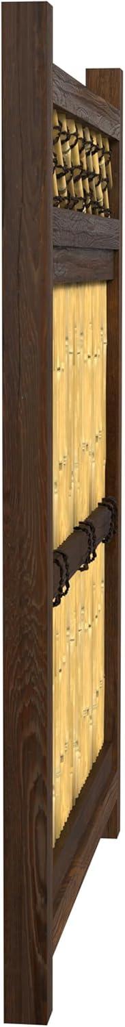 Light Bamboo and Wood Japanese Zen Garden Fence Panel