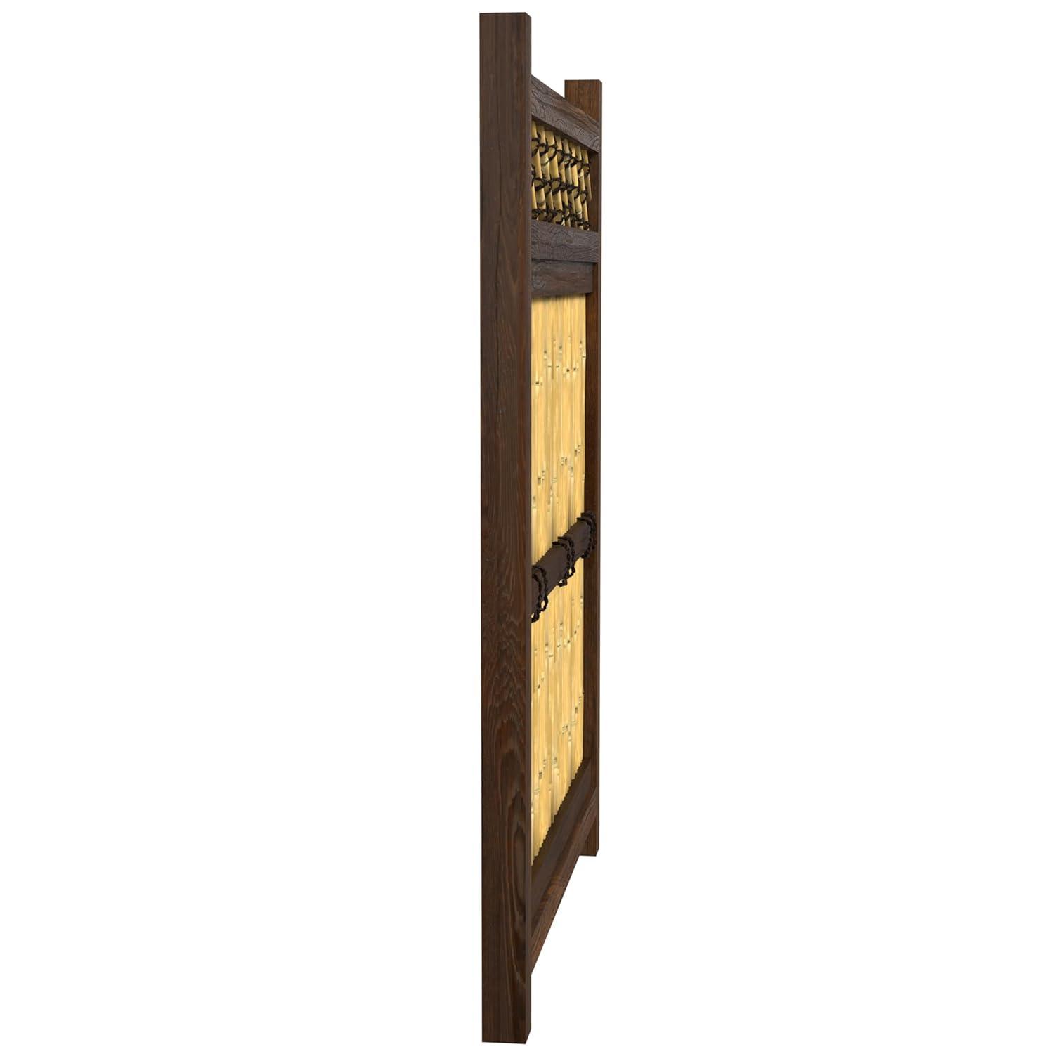 Light Bamboo and Wood Japanese Zen Garden Fence Panel
