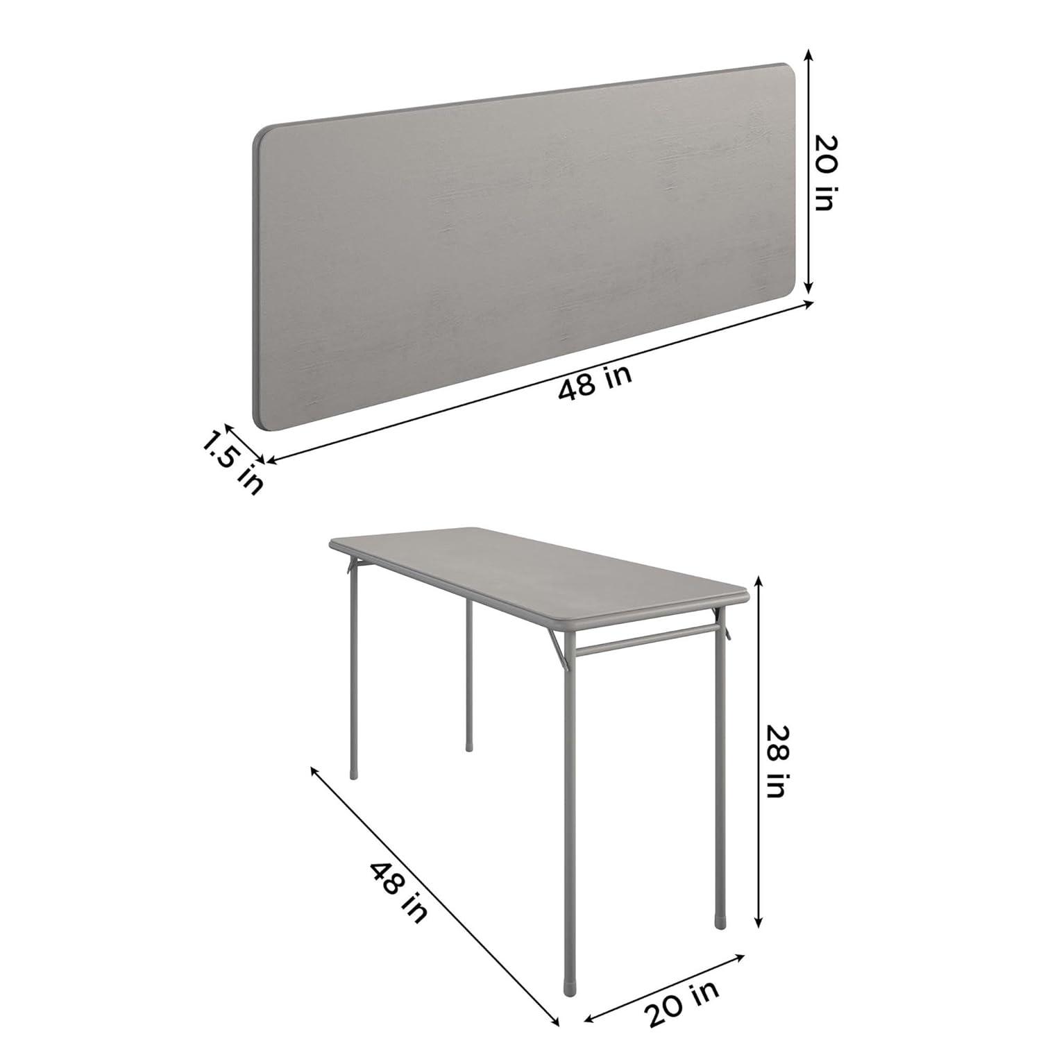 COSCO 20" x 48" Vinyl Top Serving Folding Table