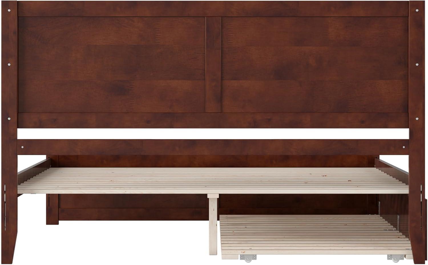 AFI Canyon Walnut Solid Wood Platform Bed with Matching Footboard & Twin-XL Trundle, King