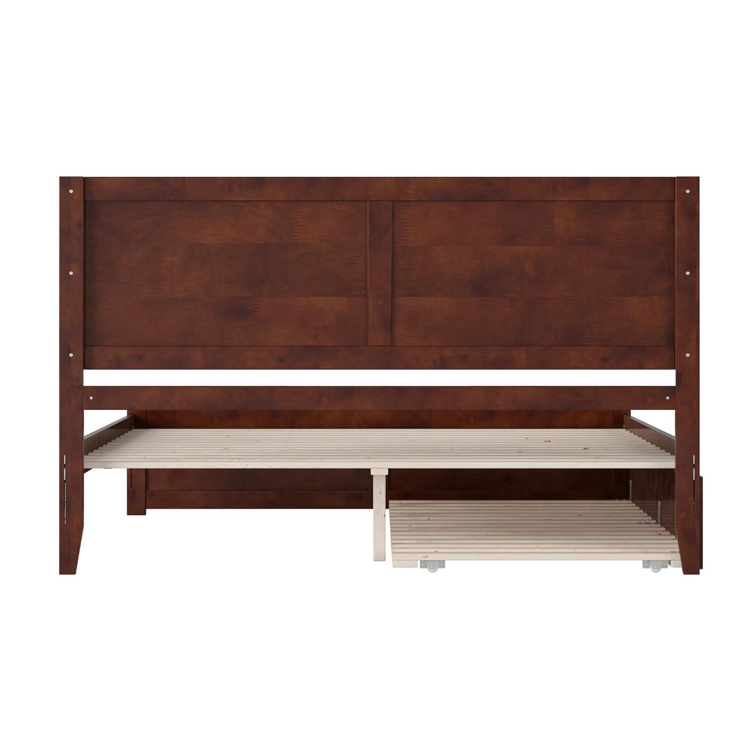 AFI Canyon Walnut Solid Wood Platform Bed with Matching Footboard & Twin-XL Trundle, King