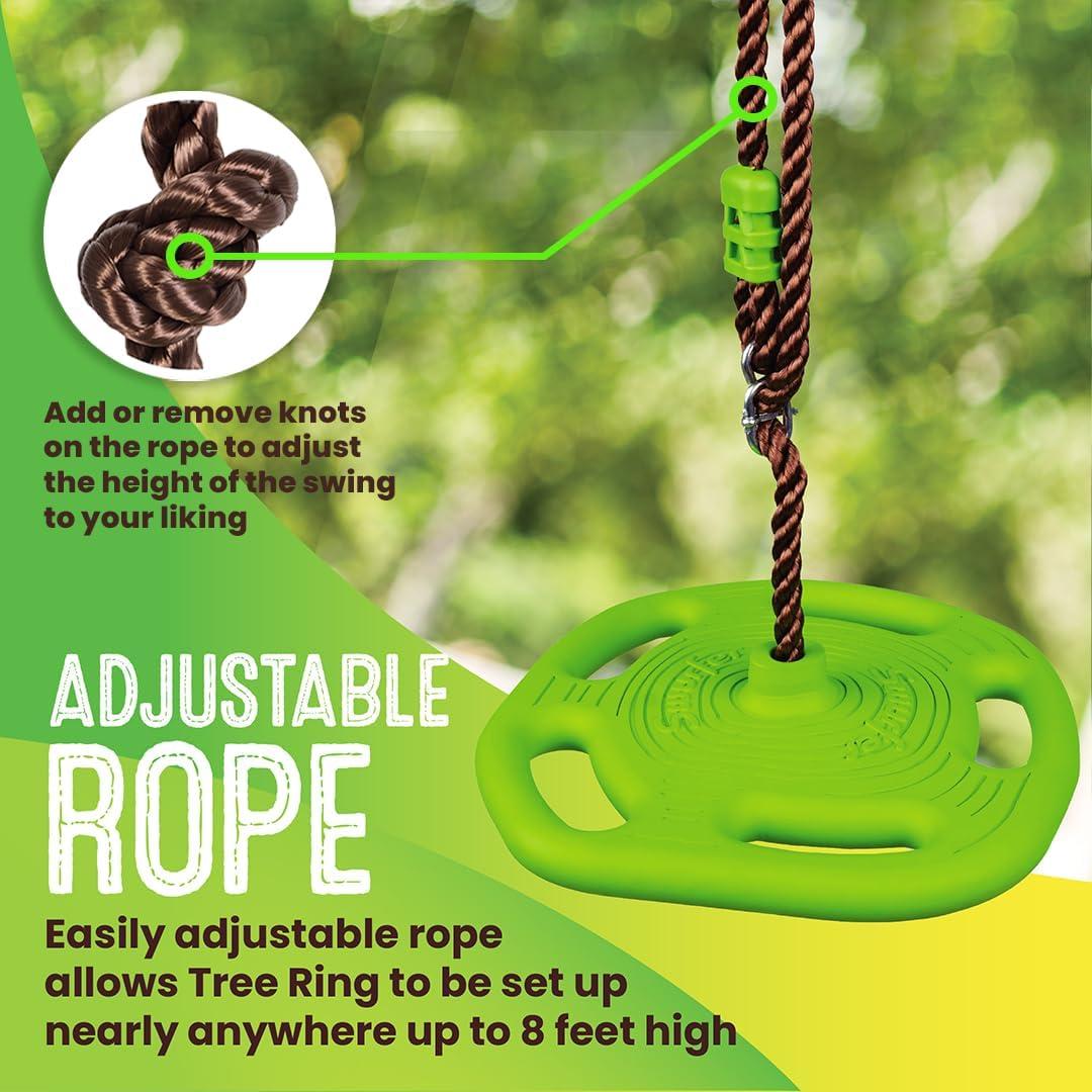 Green Adjustable Plastic Tree Swing with Easy-Grip Handles