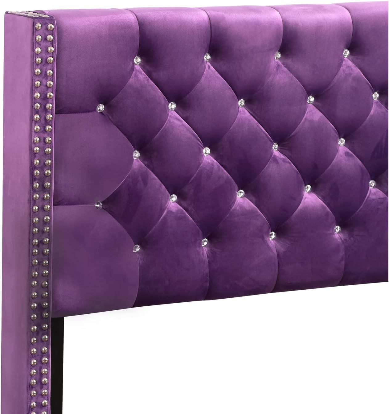 Glory Furniture Julie G1921-QB-UP Queen Upholstered Bed, Purple