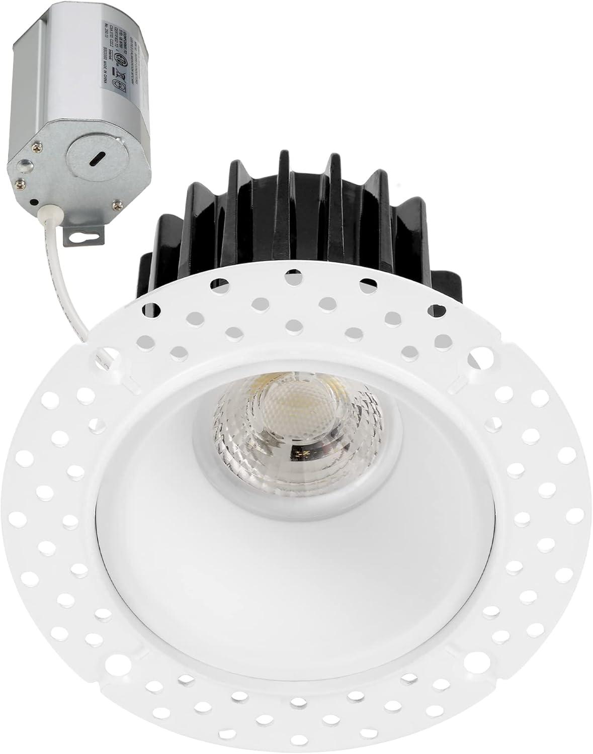 2-Inch White Aluminum Trimless Recessed LED Downlight