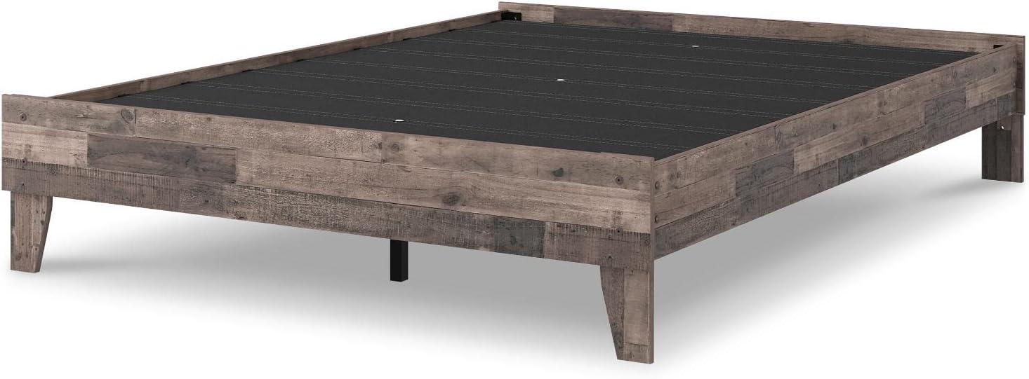 Queen Neillsville Platform Bed Gray - Signature Design by Ashley: Wood Frame, No Box Spring Needed