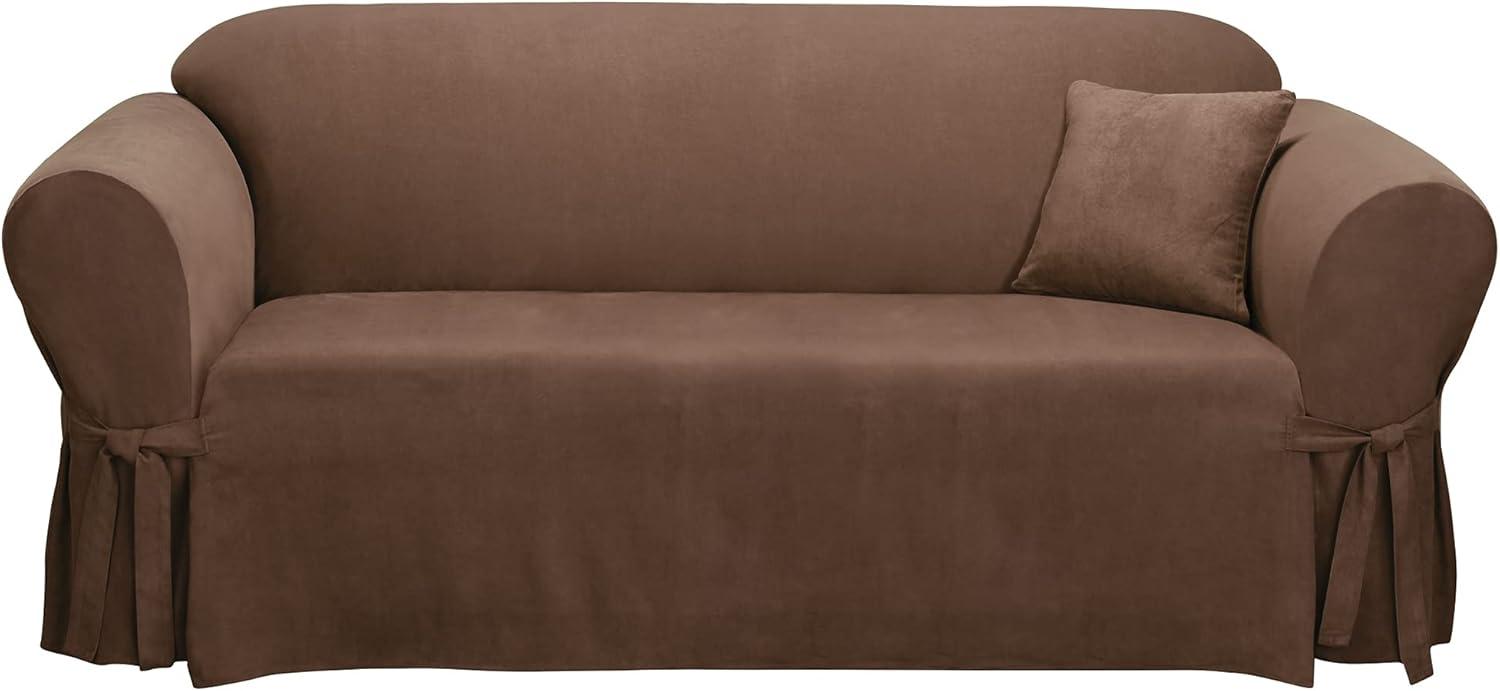 Soft Suede Box Cushion Sofa Slipcover