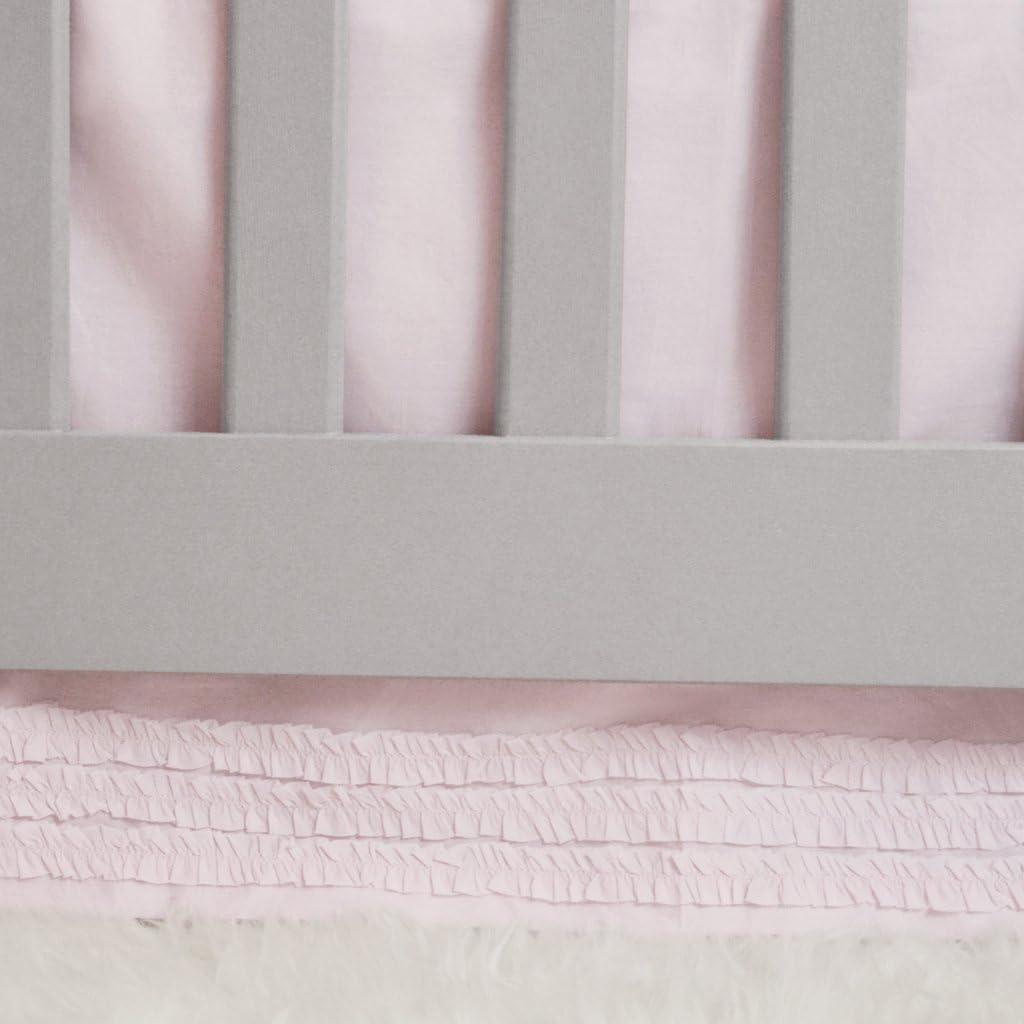 Crib Skirt Petite Ruffle Pink - Cotton - 15 Inch Drop