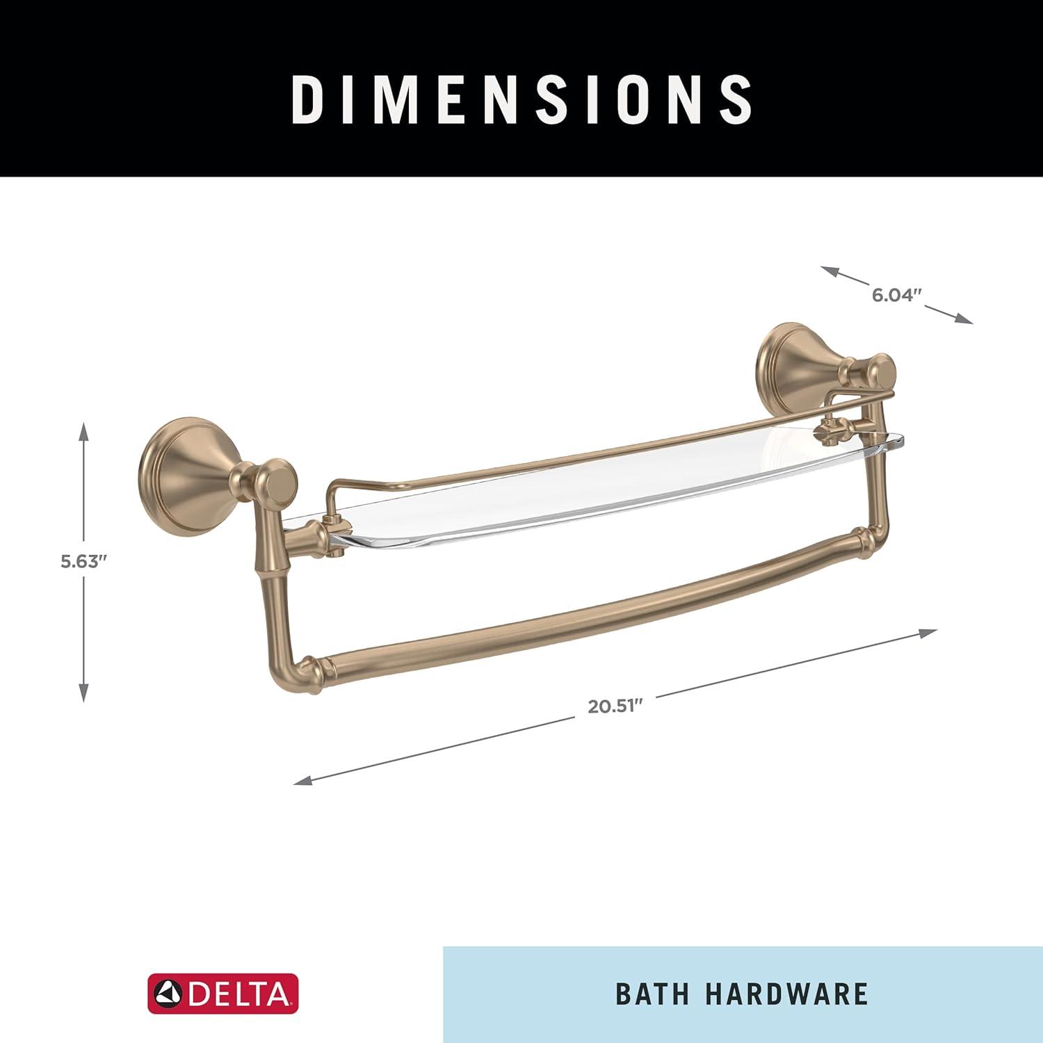 Delta Cassidy 18 in. Glass Shelf with Towel Bar