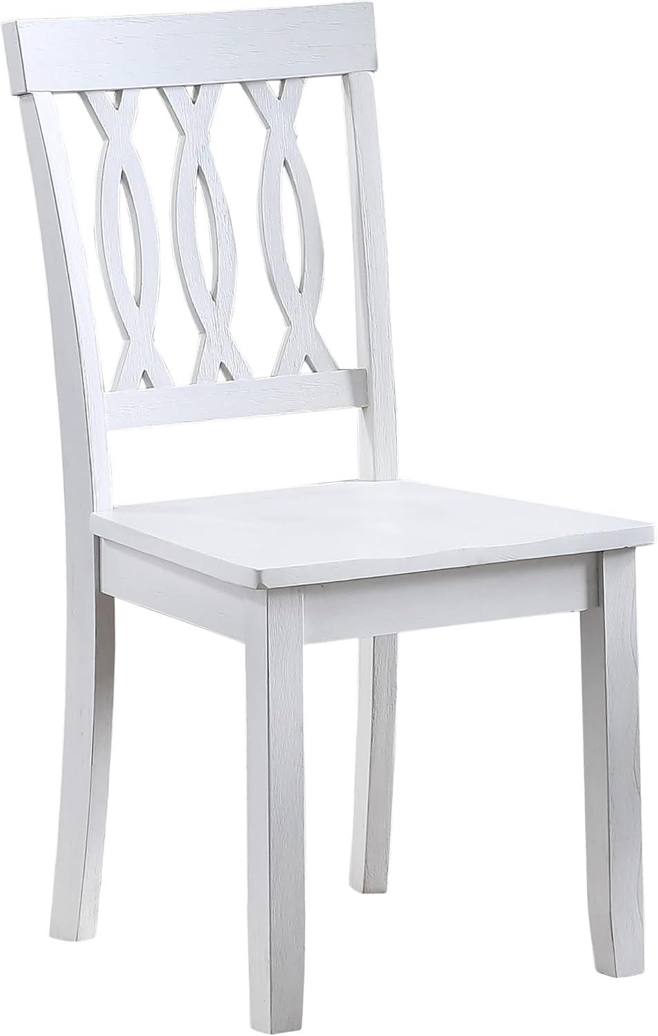 Set of 2 18" Naples Side Chairs White - Steve Silver Co.: Rubberwood, High Back, Armless Design, CARB Certified