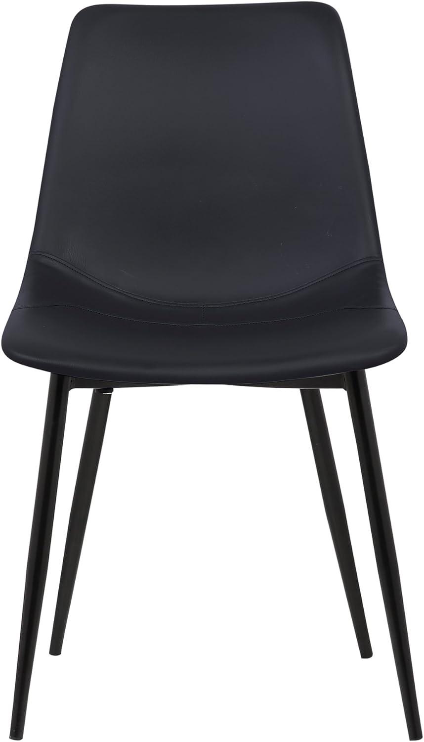 Modern Black Faux Leather Upholstered Side Chair 18"W