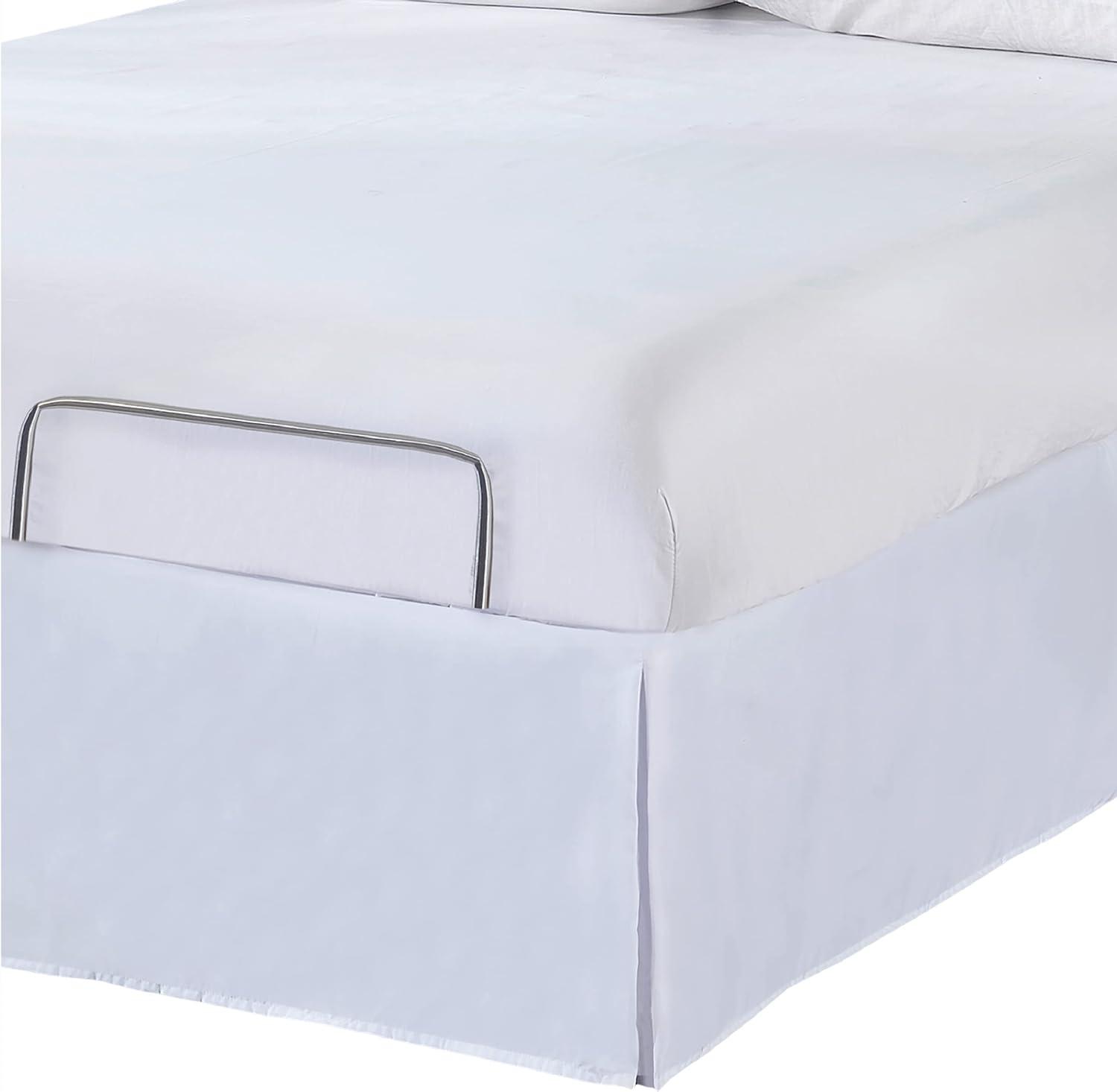 Queen White Polyester Wrap-Around 15" Bed Skirt