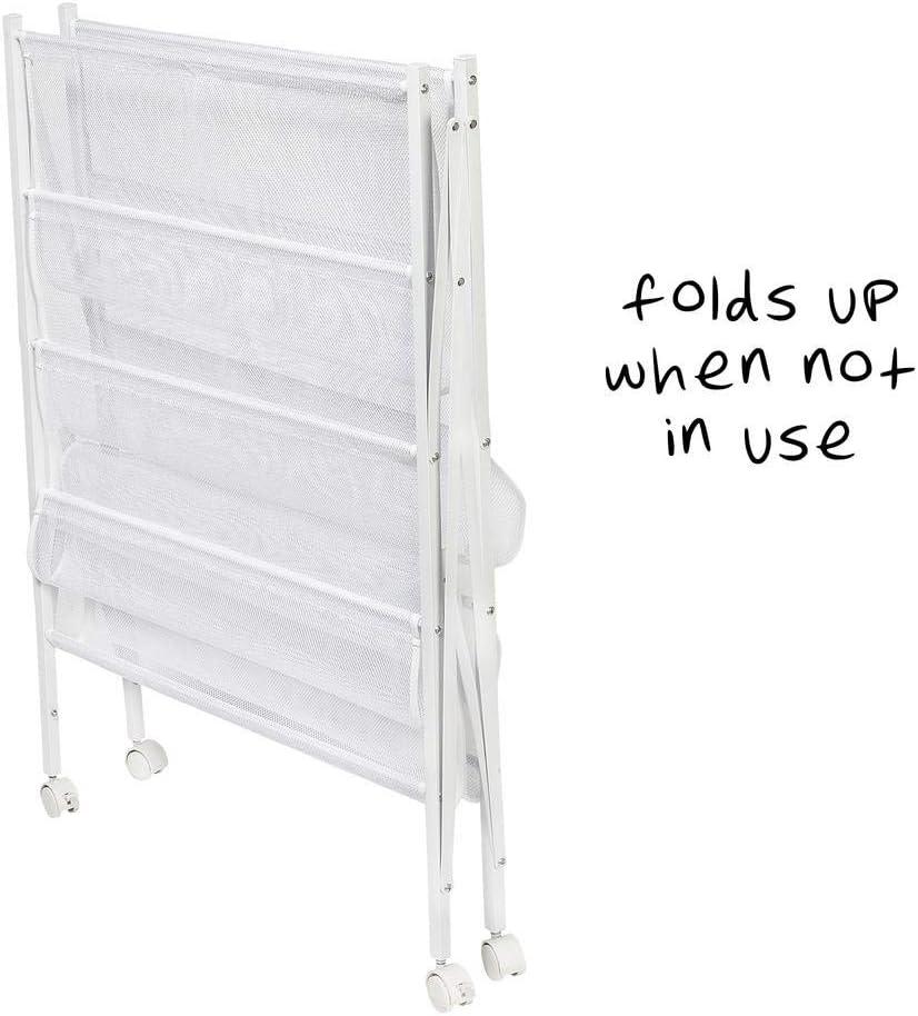 Honey-Can-Do Flat Drying Rack: Steel, Collapsible, Lay Flat to Dry, Sweater Dryer, White, 40 lb Capacity, Wheels, 23.4 Surface Area