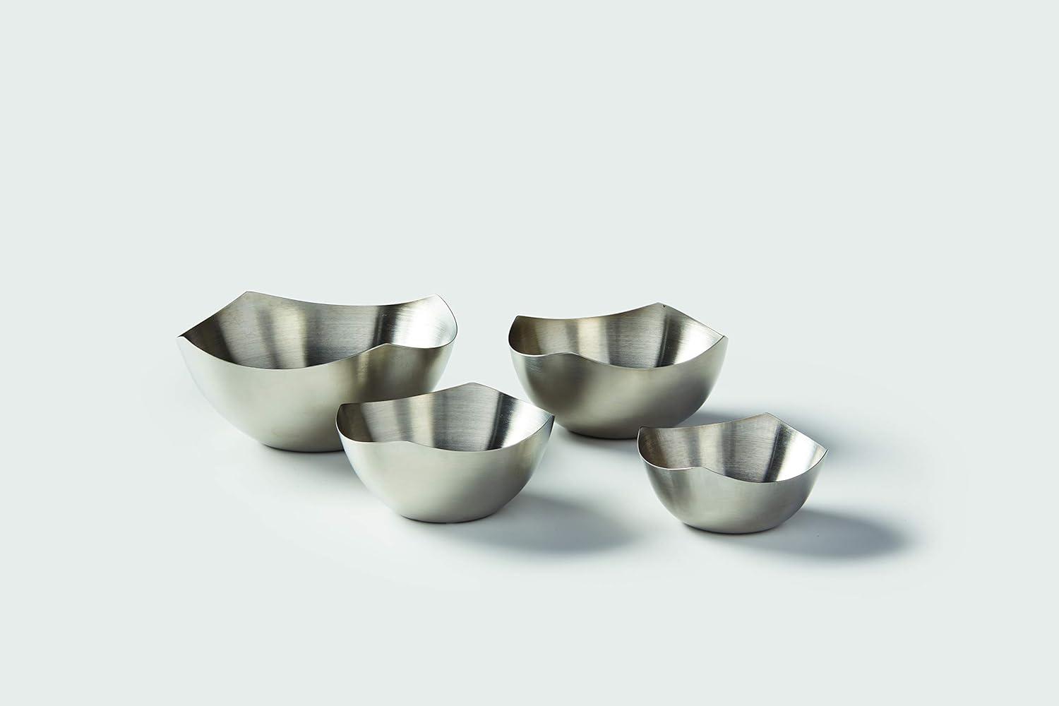 Satin Stainless Steel Squound Snack Bowl, 15-Ounces