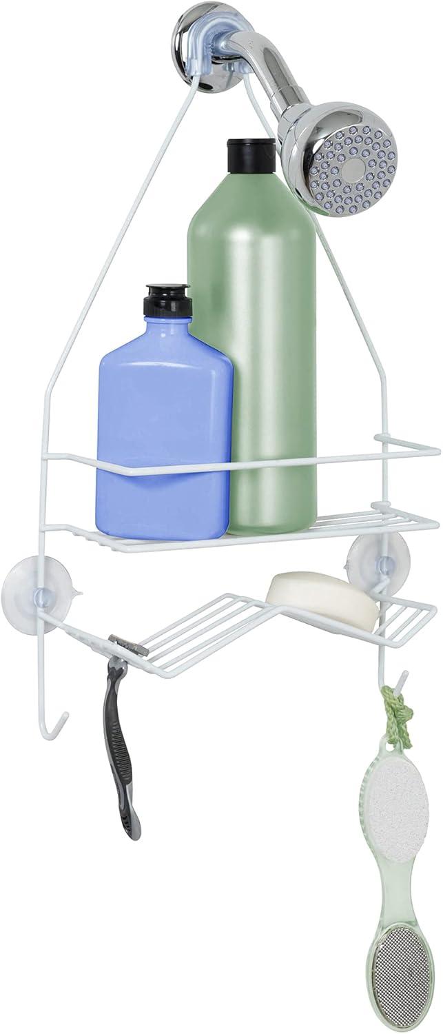 Zenna Home 17.75 in. H X 3.75 in. W X 10 in. L White Shower Caddy