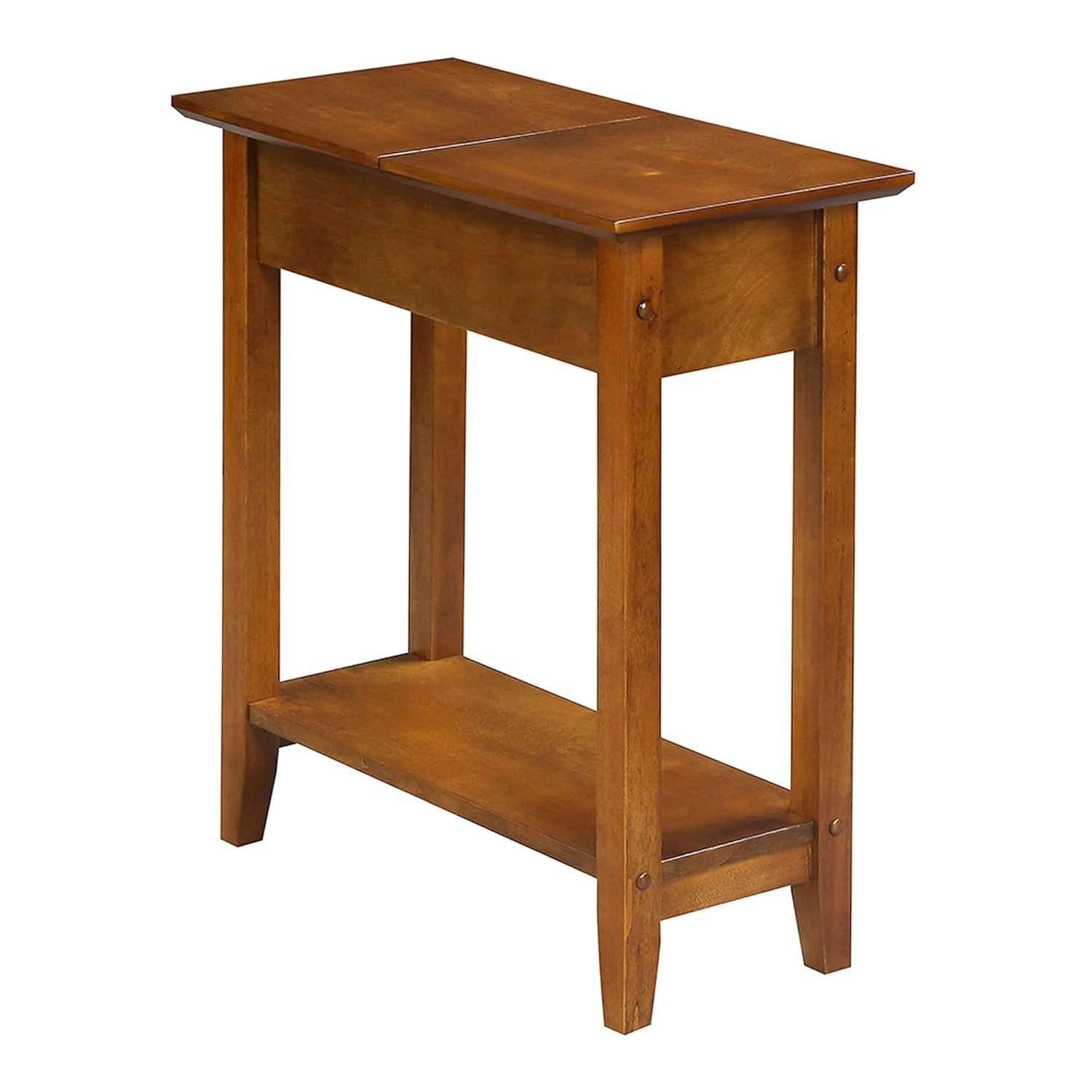 Convenience Concepts American Heritage 24 in. Tall Flip Top End Table, Walnut (Tabletop)