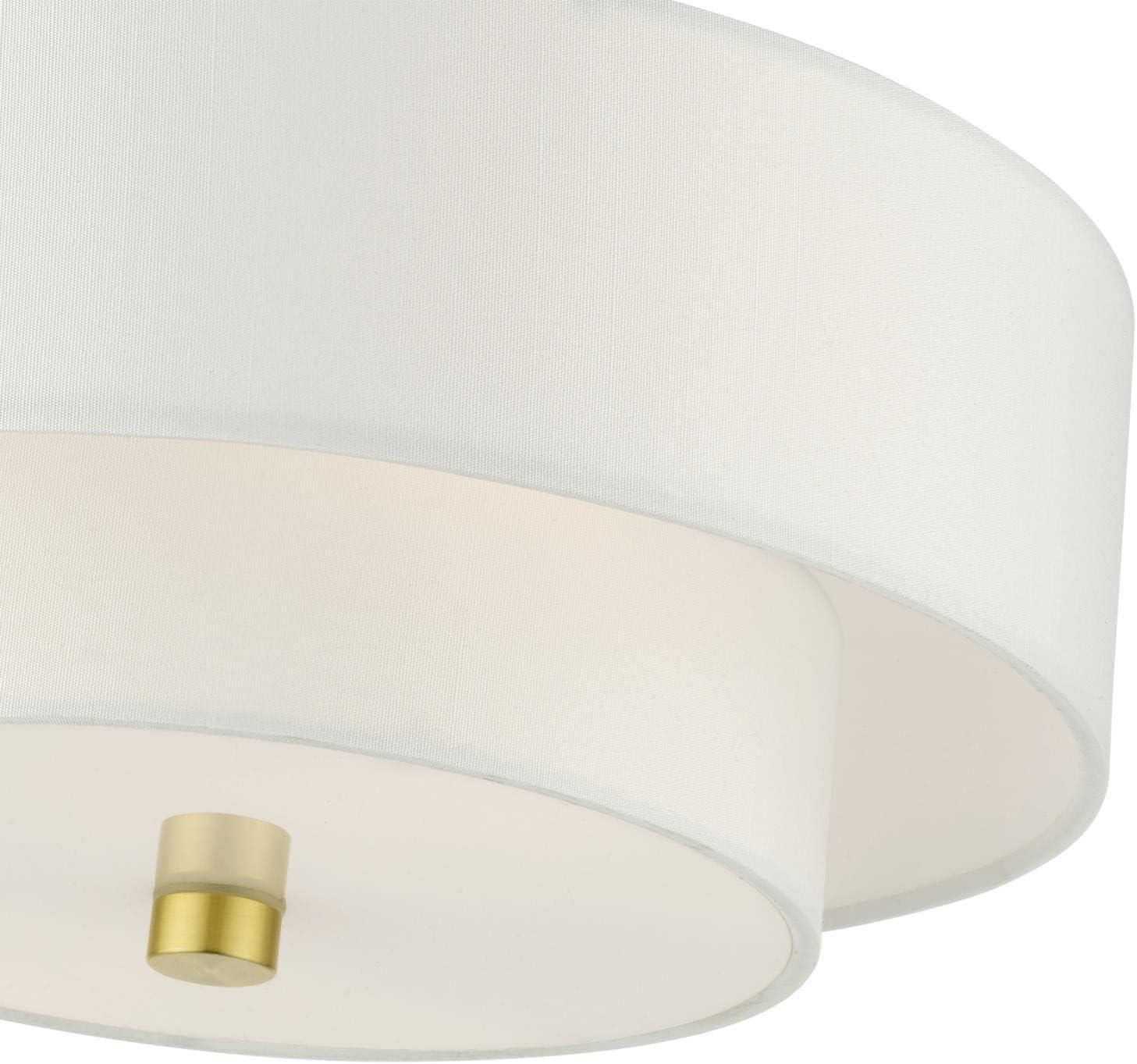 Livex Lighting Meridian 2 - Light Semi-Flush Mount in  Satin Brass