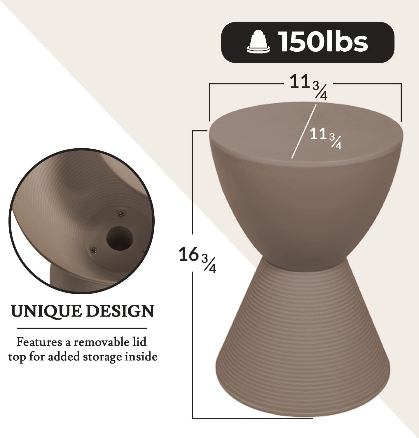 LeisureMod Boyd Modern Round Plastic Side Table