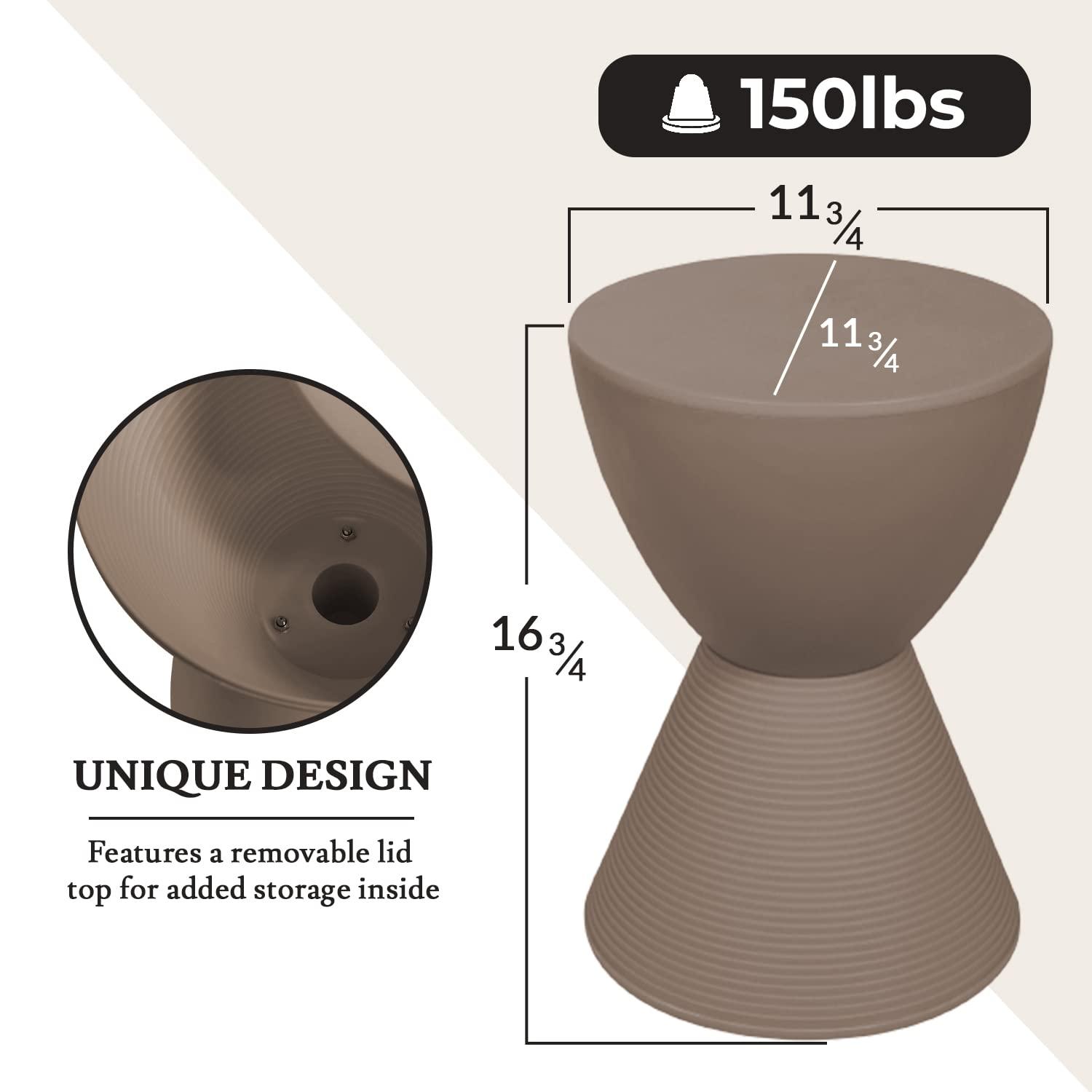 LeisureMod Boyd Modern Round Plastic Side Table