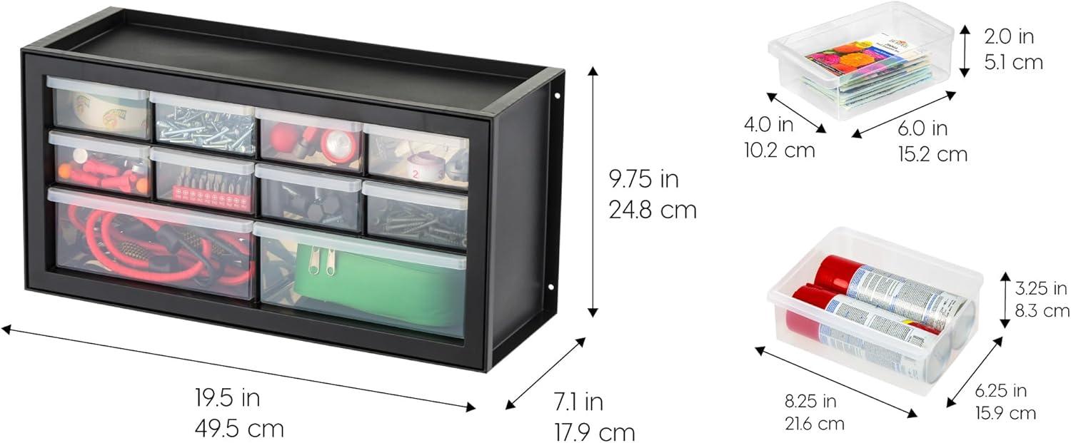 IRIS USA Stackable Storage Cabinet for Hardware Crafts, Small Parts Organizer Drawer, Compartment