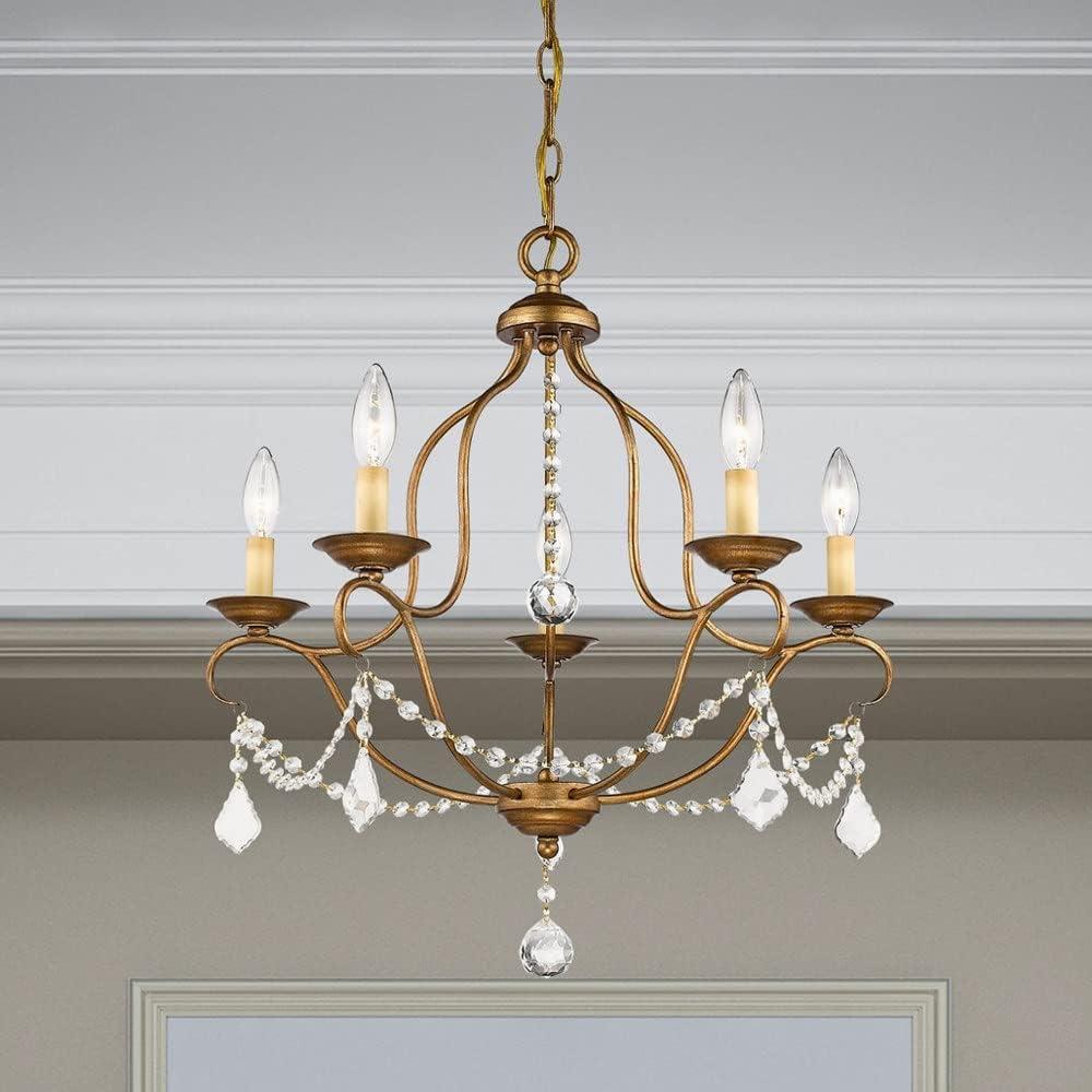 Livex Lighting Chesterfield 5 - Light Chandelier in  Hand Applied Venetian Golden Bronze