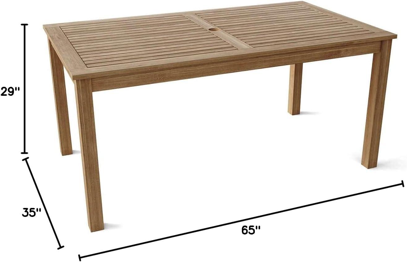 Anderson 65" Natural Teak Outdoor Dining Table