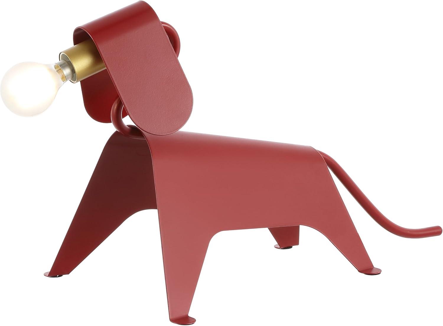 Red Modern Industrial Iron Canine LED Kids' Lamp