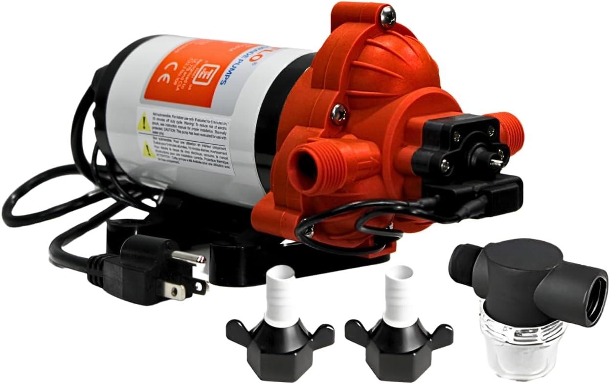 Seaflo, 1.2A, 115V, 33 Series Industrial Pressure with Power Plug Water Transfer Pump, 3.3 GPM