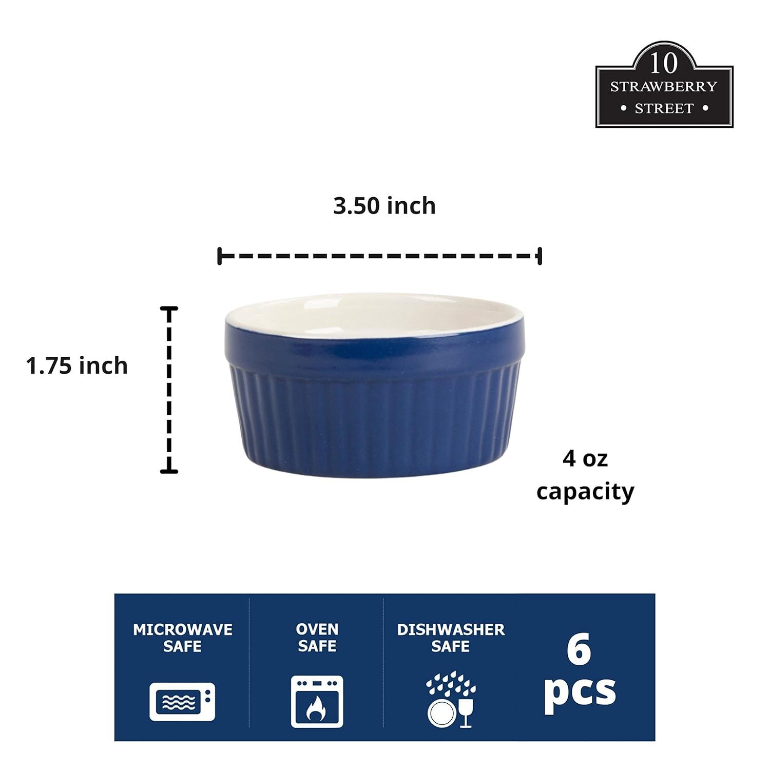 Ten Strawberry Street 4oz Stoneware Ramekins (Set of 6)