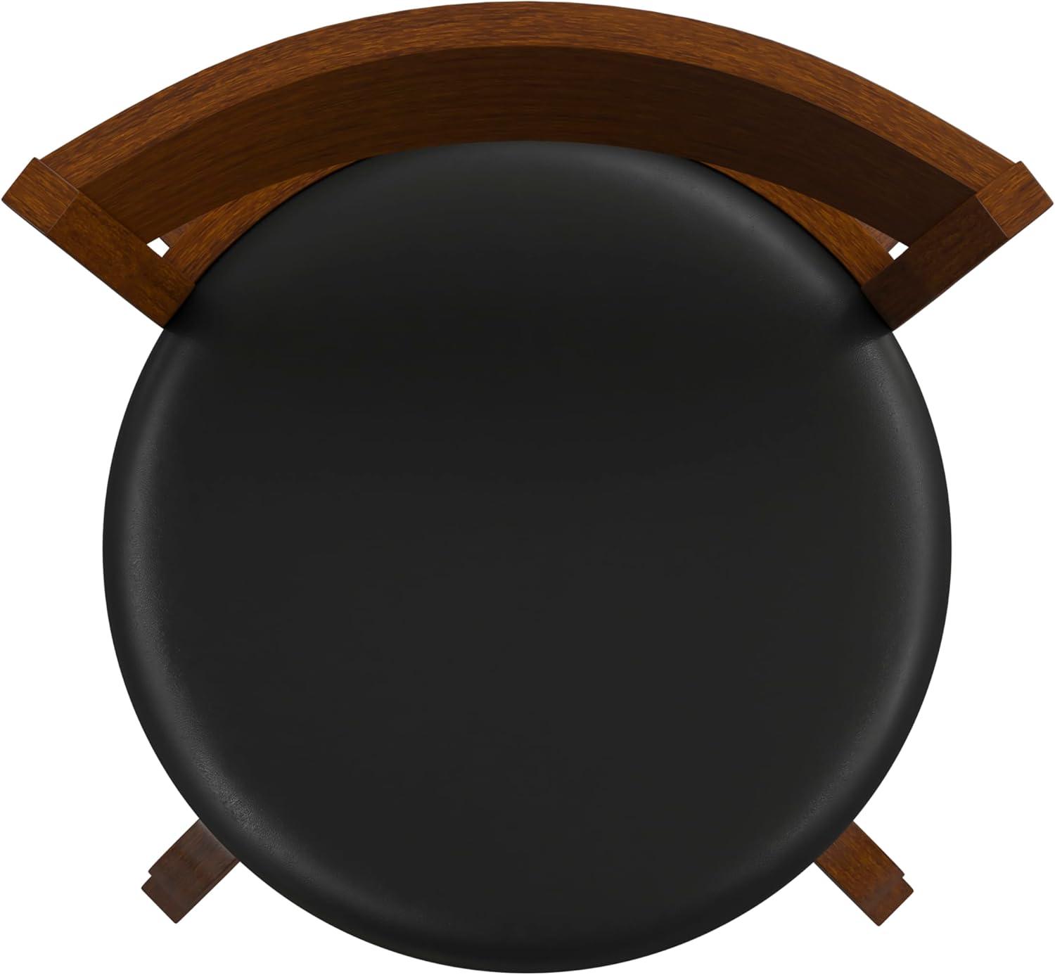 Taylor & Logan Enola Classic Wooden Dining Stool With Bowed Frame And Upholstered Seat